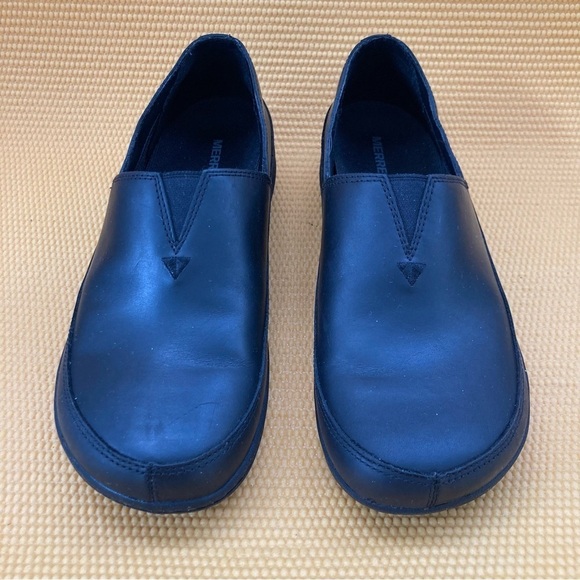 Merrell Clogs Womens 8 Black Round Toe Slip On Casual Leather - Picture 2 of 7